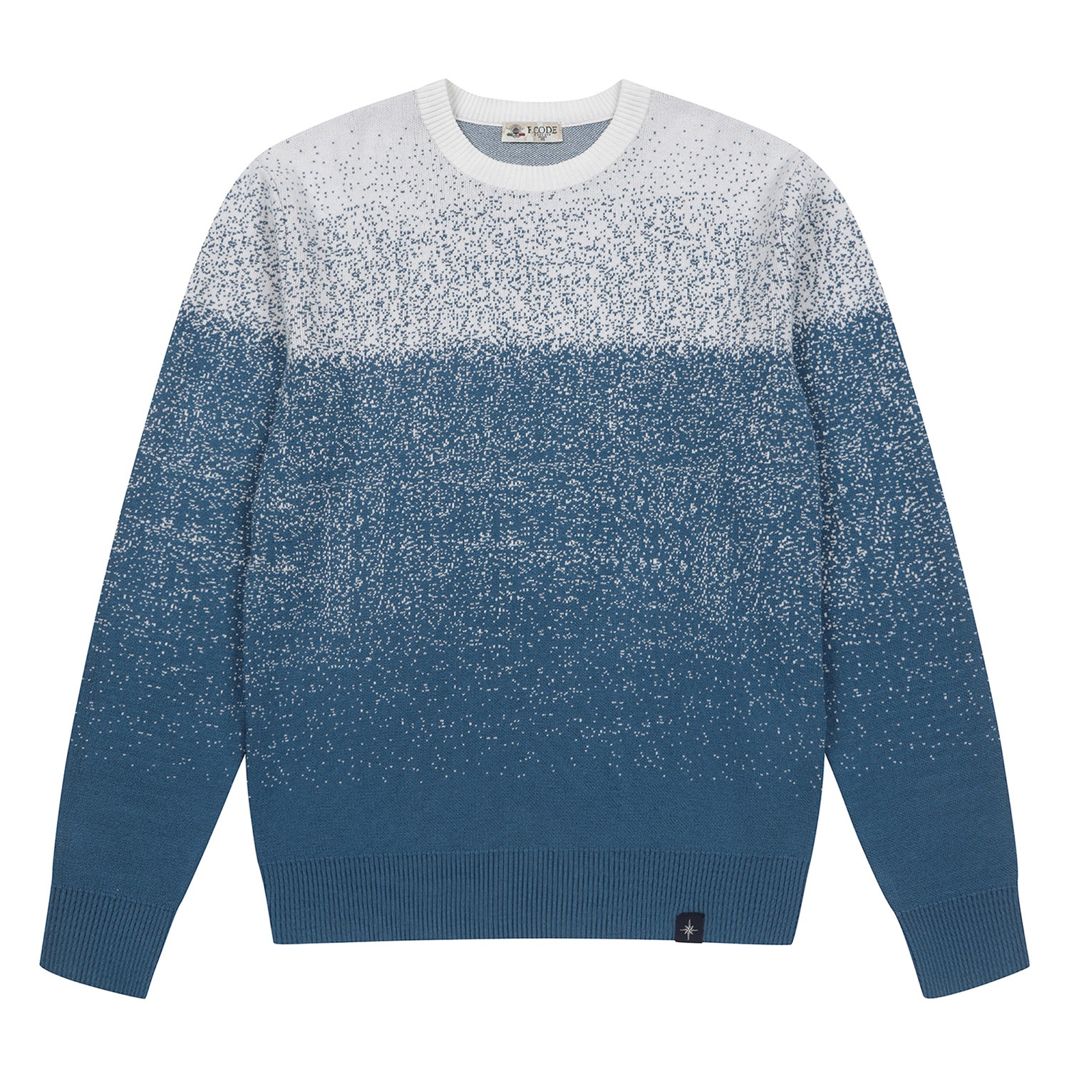 남성 투 톤 라운드 스웨터 블루 (AM0DRD15143)