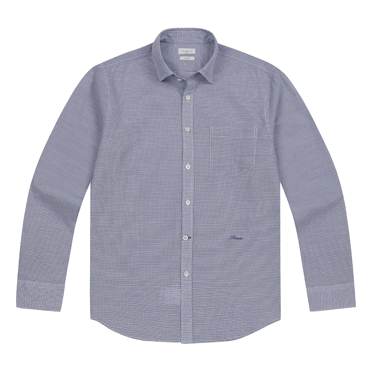 남성 잔체크 서커 셔츠 블루 (ASC810243)