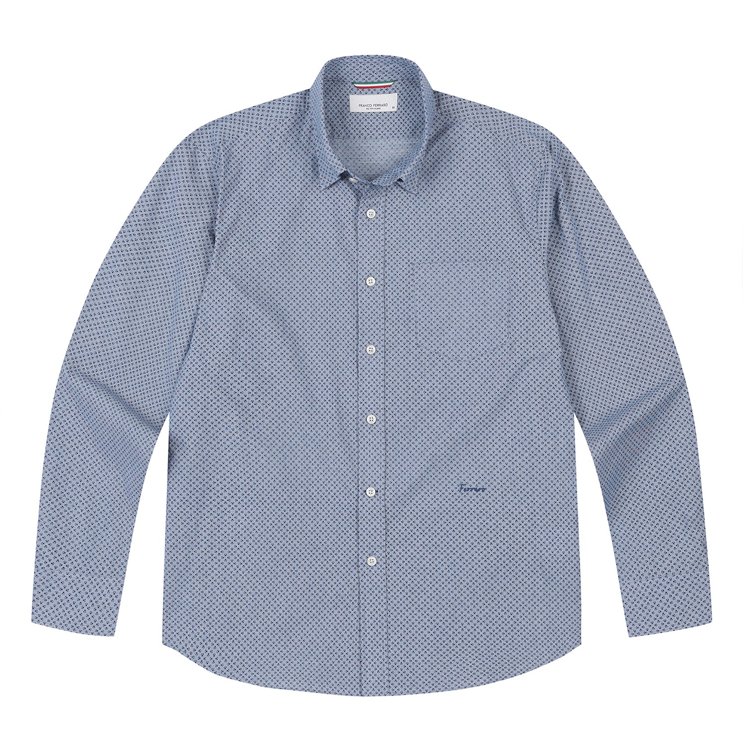 남성 잔프린트 셔츠 블루 (AMSDWS10143)
